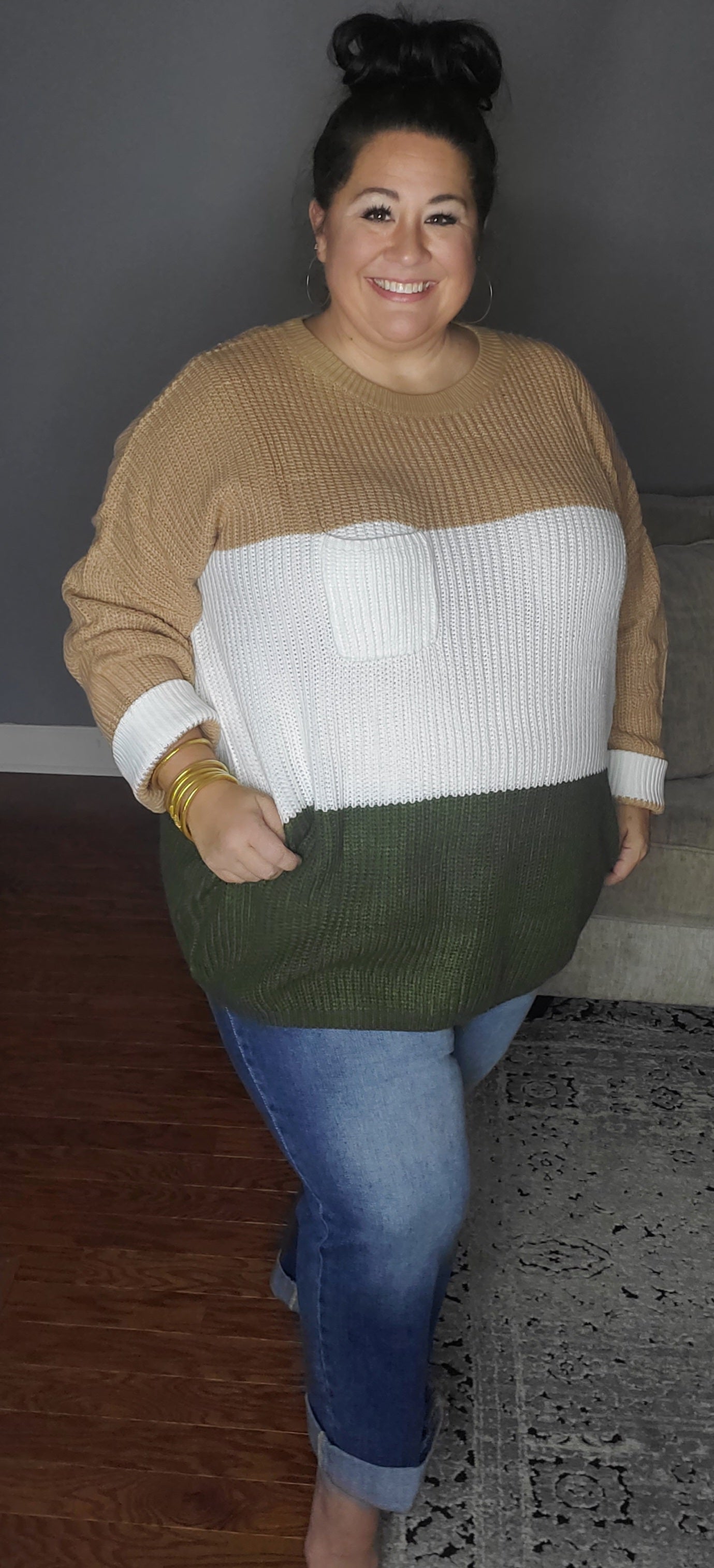 Color block 2024 oversized sweater